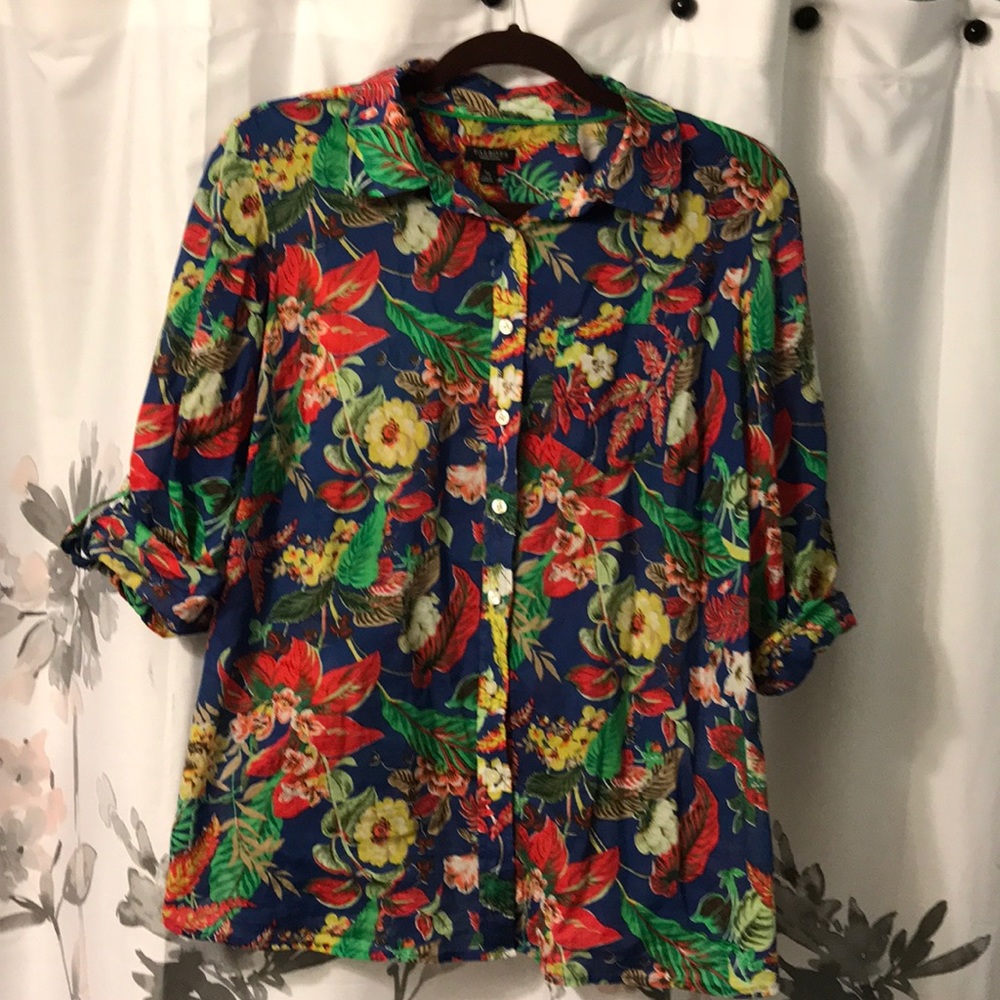 Floral button down shirt